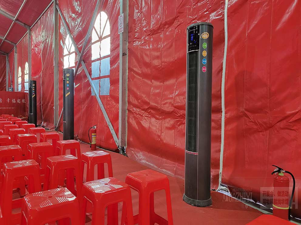 室外低溫天氣搭建篷房使用租賃空調很合適